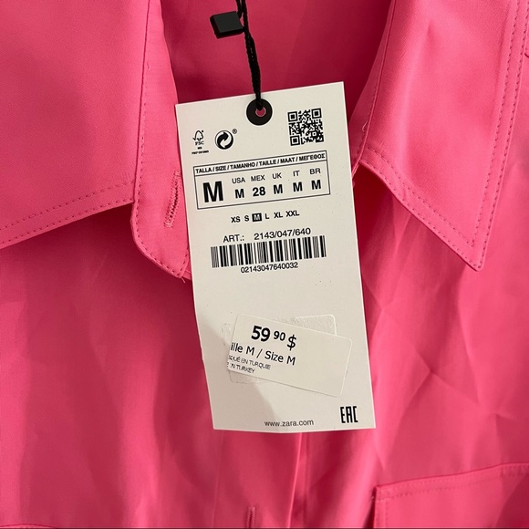 Zara pink blouse NEW WITH TAGS - Picture 3 of 3
